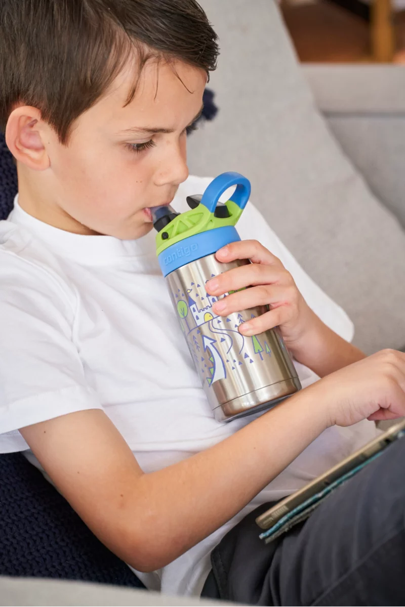 Contigo Easy Clean AUTOSPOUT™ Kids Vacuum-Insulated Water Bottle, 380 ml (Fire Dragon)